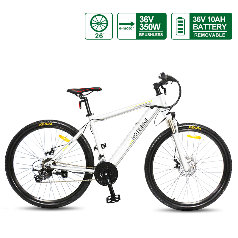 36V 350W 26 inch Assist Best Adult Electric Bicycles Hidden Battery (A6AH26-36V350W WHITE)