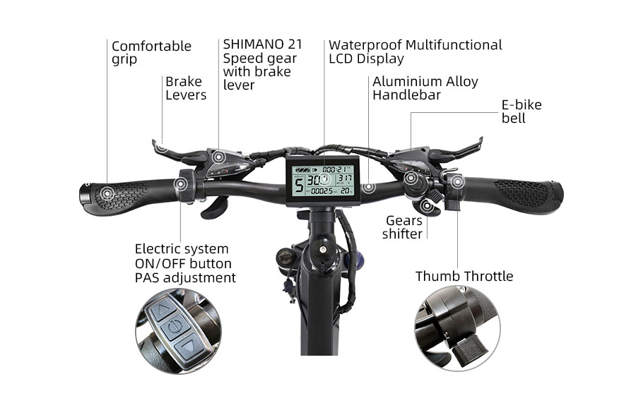 27.5 Inch Electric Mountain Bike with 48V 20AH Battery HOTEBIKE Electric Bicycle A6AH26 - Mountain Electric Bike - 3