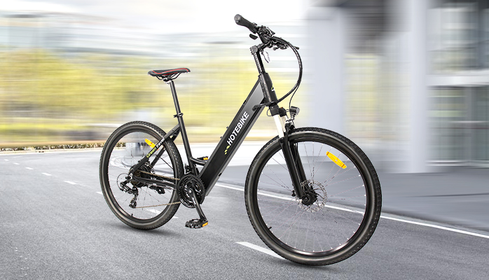 HOTEBIKE City Electric Bike for Adults with 350W Motor and 21 Speed Gears