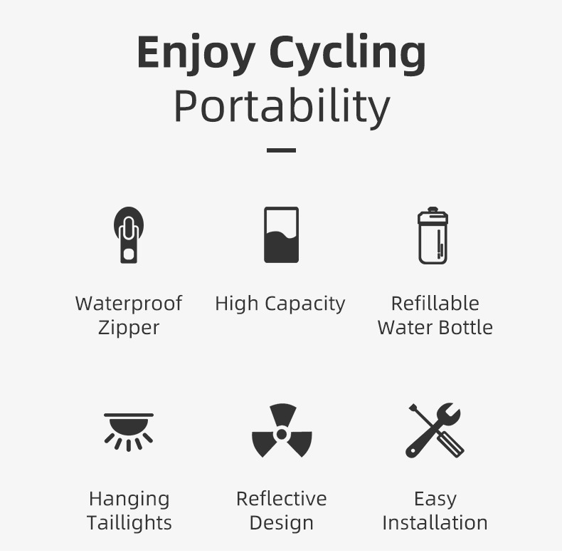 Bicycle Seat Bag With Water Bottle Pouch Waterproof Bike Bags Storage 1L - Bicycle Bag - 9