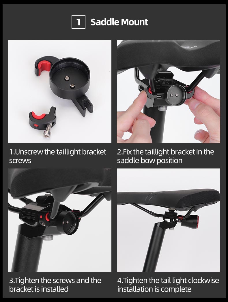 Bike Tail Light Smart Brake Sensing Bicycle Rear Light IPX6 Waterproof - Bicycle Lights - 16