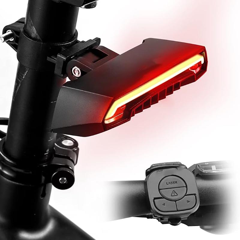 Brake Bicycle Light Rechargeable USB Warning Light for Night Riding Safety