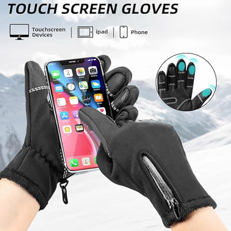Cycling Winter Gloves Water Resistant Touch Screen Gloves Shock-Absorbing Full Finger - Glove - 2