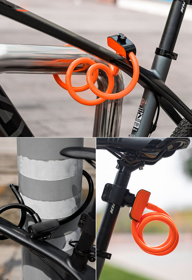 Memory Steel Bike Cable Lock Keychain Anti-Theft with Mounting Bracket 2 Secure Keys - Bike Lock - 13