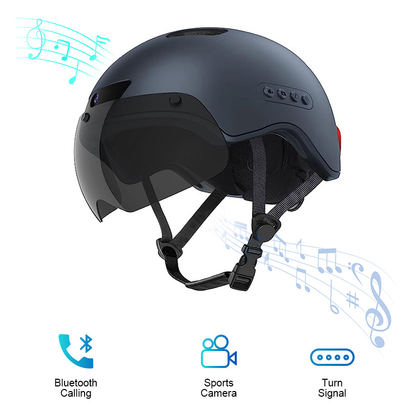 Adult Bike Helmets with Sports Camera Bluetooth Smart Helmet