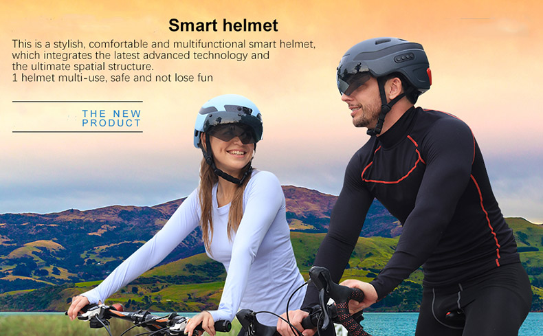 Smart Helmets with 1080P 60 fps Sports Camera Dual Antenna Bluetooth - Cycling Helmet - 1