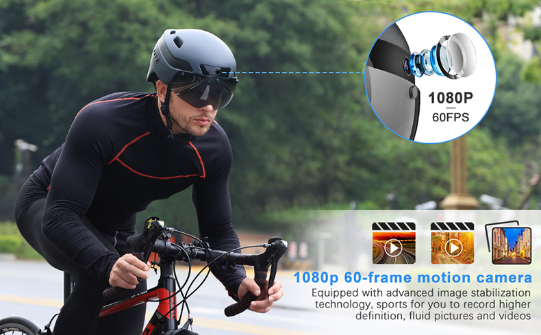 Smart Helmets with 1080P 60 fps Sports Camera Dual Antenna Bluetooth - Cycling Helmet - 3