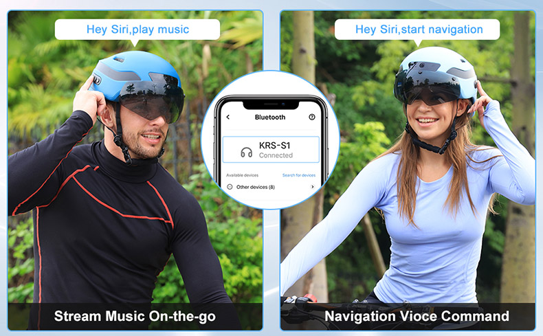 Smart Helmets with 1080P 60 fps Sports Camera Dual Antenna Bluetooth - Cycling Helmet - 4